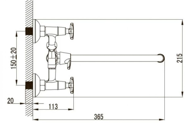 Смеситель для ванны с душем KAISER Crystal (28155)