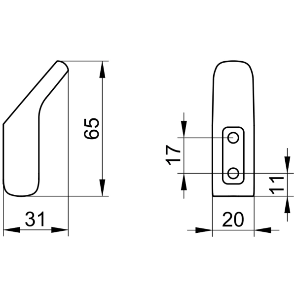 Крючок для ванны KEUCO Aveno 14614370000 черный