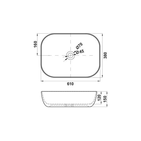 Раковина накладная (61х39) Melana 320362B-805