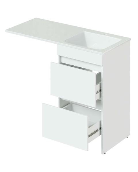 Тумба напольная с правой раковиной 110 см под стиральную машину Orange Sistema ST-110TUW+RAR белый