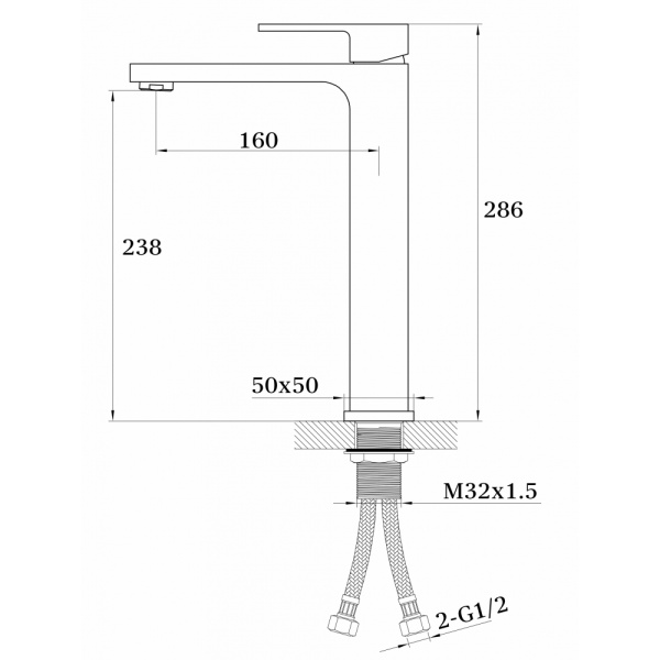 Смеситель для умывальника (высокий) GANZER SUSANNE GZ21012