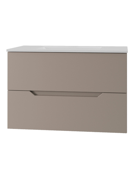 Тумба с раковиной подвесная Orange Line Li-70TuL+Ra  латте матовый