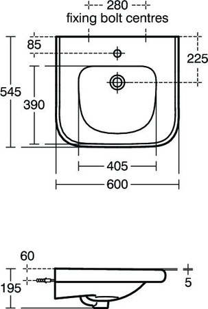 Раковина для людей с ограниченными возможностями 60 см Ideal Standard CONTOUR S216701