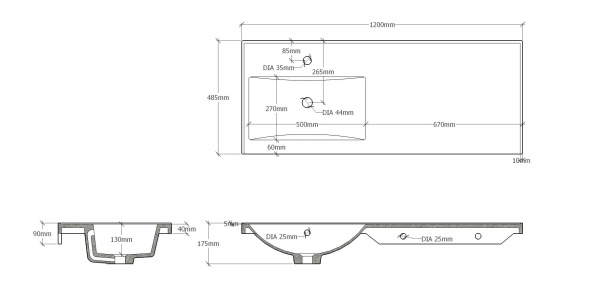 Раковина встраиваемая Onika  120 612001