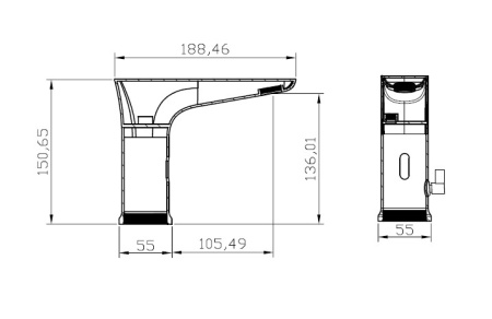 Электронный смеситель для раковины BelBagno KRAFT-ELV-CRM