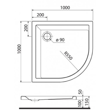 Поддон душевой 100х100 Kolo Pacyfik XBN0710000