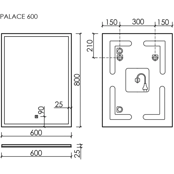 Зеркало с подсветкой  Sancos  Palace (60х80) PA600