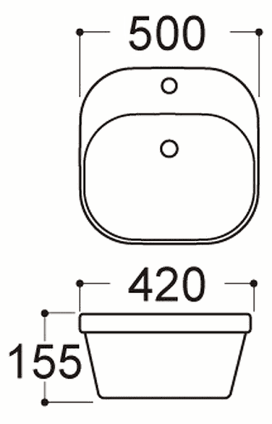 Раковина накладная (50х42) AquatekAQ5042-00