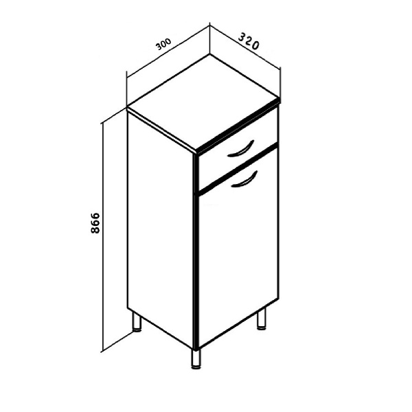 Комод Runo с корзиной для белья  30 (00000000112)