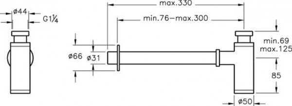 Сифон для раковины VITRA A45123EXP