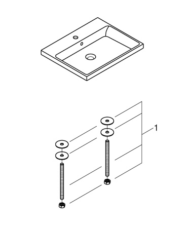 Раковина встраиваемая сверху Grohe Cube Ceramic 39479 00H (3947900H)