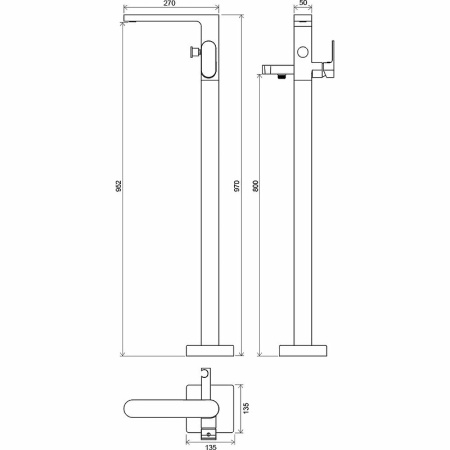 Смеситель для ванны Ravak Chrome CR 080.00 X070101