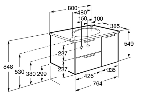 Тумба под раковину Roca Etna 80 дуб верона 857301445