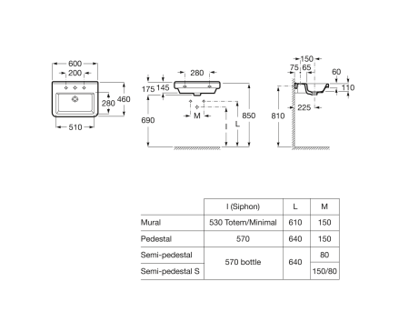 Раковина подвесная (60х46) Roca Dama-N  327784000