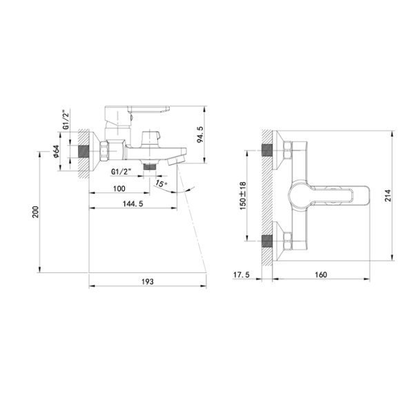 Смеситель для ванны IDDIS Sena (SENSB00i02WA)