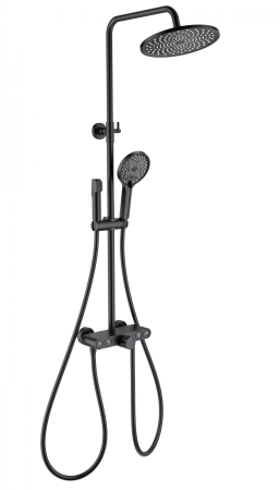 Душевая система с термостатом WONZON & WOGHAND MUSE Selesta, черный матовый WW-B4113-MB