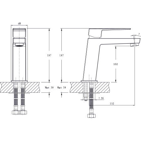 Смеситель для раковины RUSH Thira TR3625-11