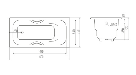 Чугунная ванна Goldman Donni (160x75) DN16075