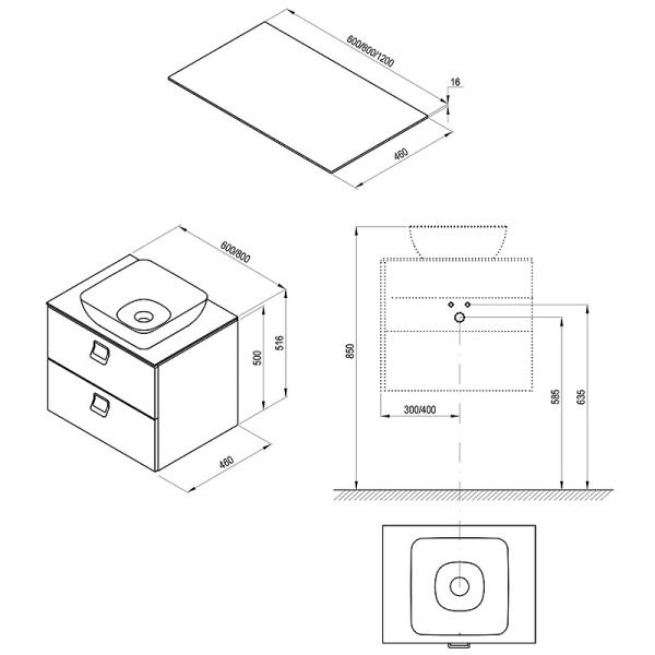 Столешница под раковину Ravak Comfort 80 X000001380