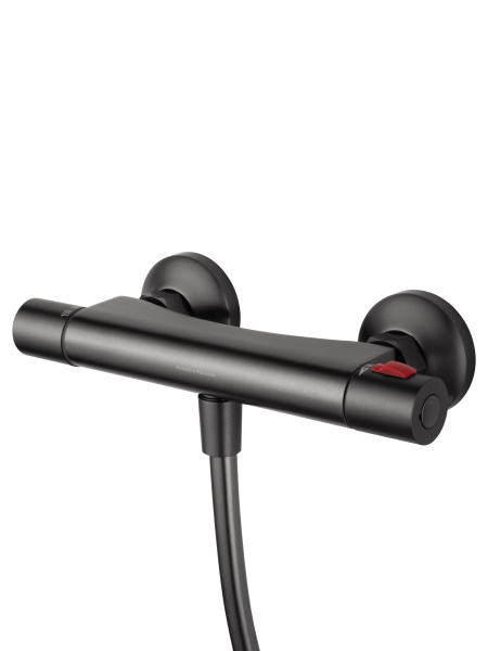 Смеситель для душа с термостатом WONZON & WOGHAND INN 5, темный графит WW-B2005-A-BGG