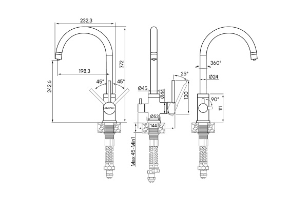 Смеситель для кухни с подключением к фильтру  Paulmark Essen Es213211-BR