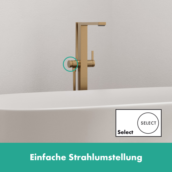 Смеситель для ванны напольный Hansgrohe Tecturis E 73445140 шлифованная бронза