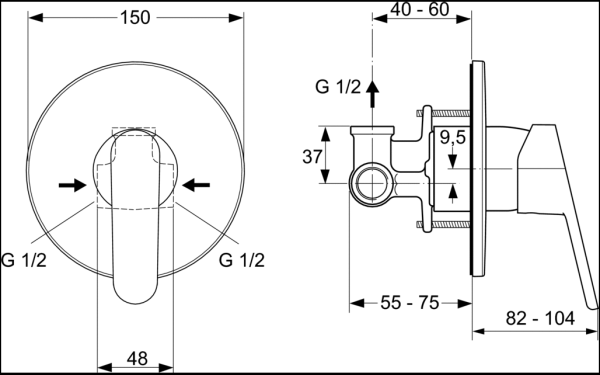 Гигиенический набор со смесителем Ideal Standard B0040AA
