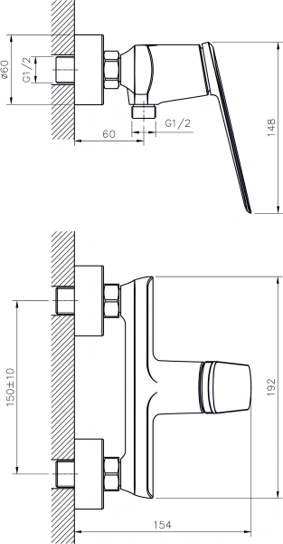 Смеситель для душа RUSH Bering BE5535-63