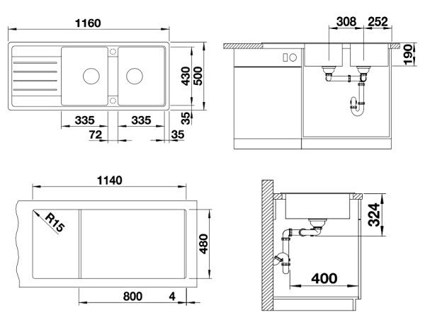 Мойка кухонная Blanco Legra 8 S Silgranit PuraDur (кофе), 523168