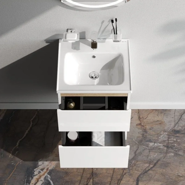 Тумба без раковины 50 см Am.Pm Sense M85AFHX0502WG белый глянец