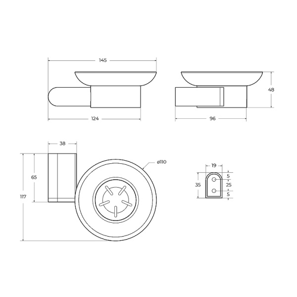 Мыльница подвесная CEZARES STYLUS-SODS-NOP