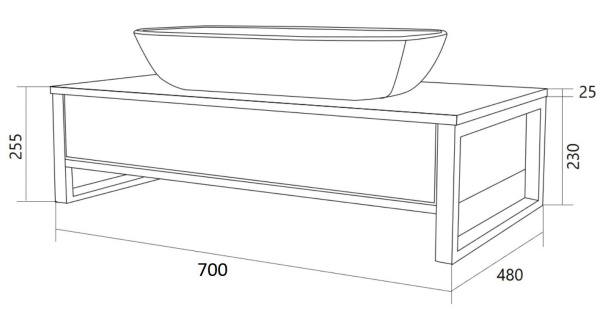 Тумба под раковину 1Marka  Grunge Loft 70П Ц0000015938