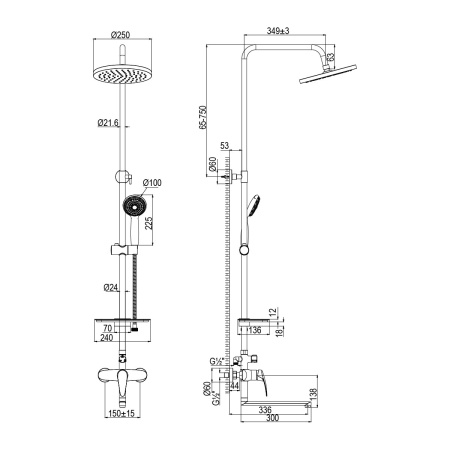 Душевая система Lemark Linara LM0462CF