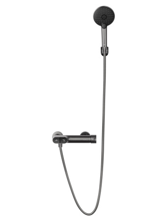 Смеситель для душа с встроенным изливом WONZON & WOGHAND MUSE Corno, темный графит WW-A30902-BGG