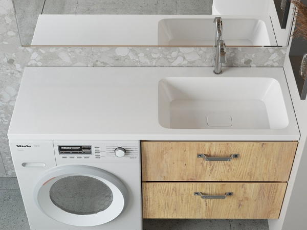 Раковина над стиральной машиной (130х48) Madera Kamilla 130,  4627173210584 правая