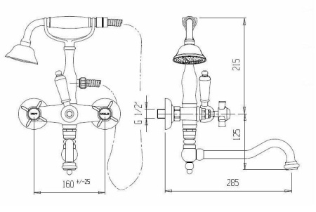 Смеситель на борт ванны Cezares Atlantis-Nostalgia ATLANTIS-NOSTALGIA-PBV2-02