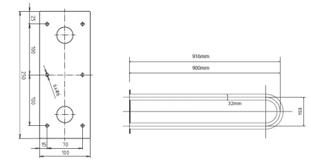 Поручень U-образный, 90 см Bemeta Help 301102994