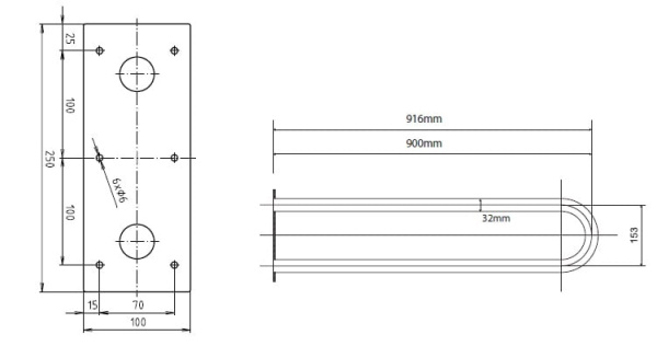 Поручень U-образный, 90 см Bemeta Help 301102992