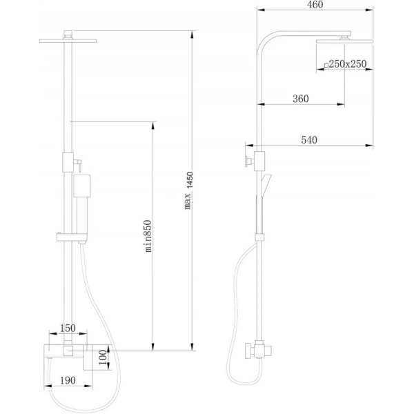 Душевая стойка ABBER Daheim AF8220WL без излива, белый