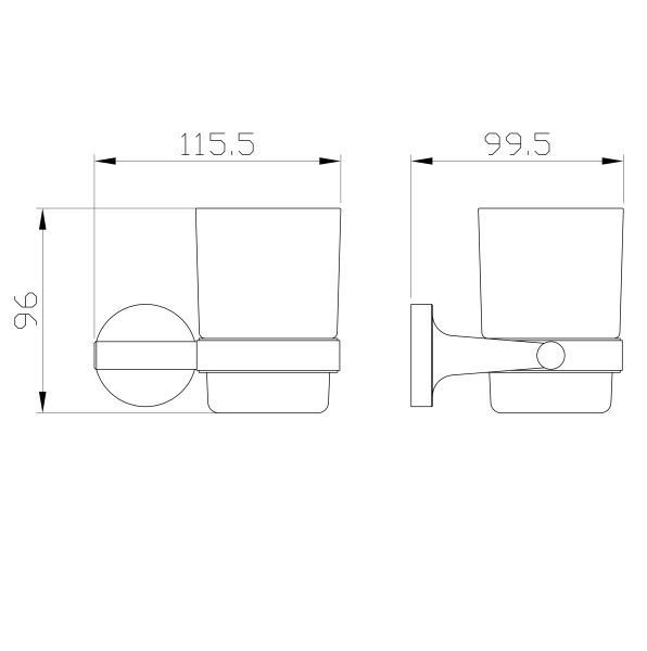 Стакан для зубных щеток с держателем WONZON & WOGHAND SIMPLE, брашированное золото WW-6521-BG