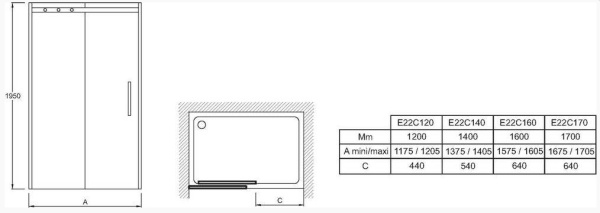 Душевая дверь Jacob Delafon Contra E22C180-GA