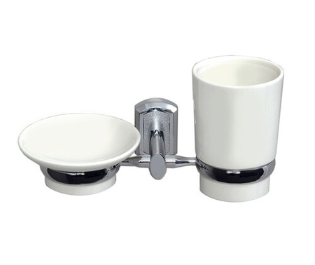 Стакан для зубных щеток и мыльница Wasserkraft K-28126 SET1496