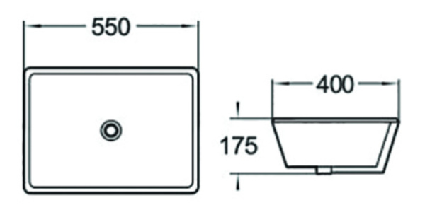 Раковина встраиваемая снизу (55х40) SantiLine SL-3004