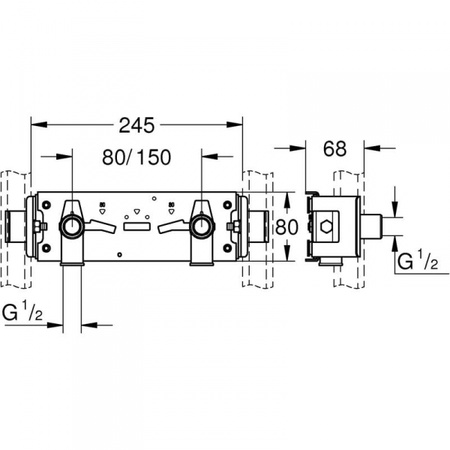 Монтажная планка GROHE Rapid Pro 39044 000