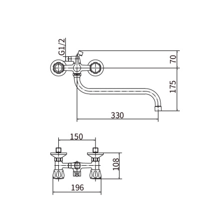 Смеситель для ванны и душа PLStart хром/красный (PL2218-10)