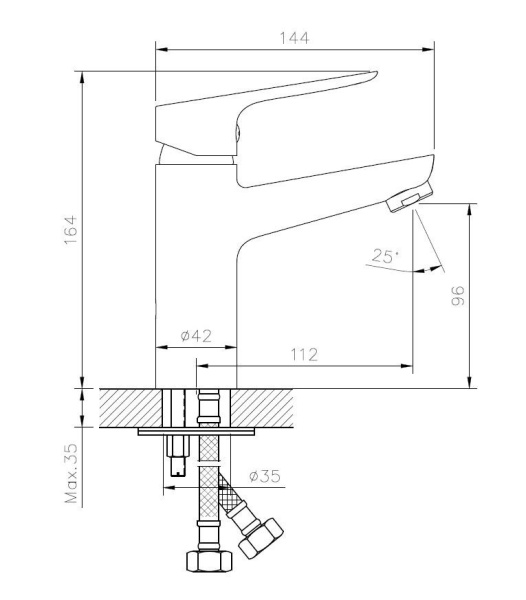 Смеситель для раковины ESKO DL 26 GRF