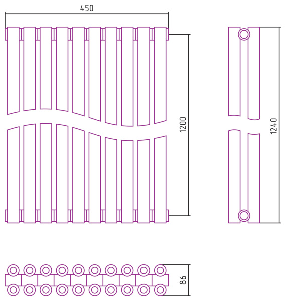 Полотенцесушитель Водяной Сунержа Эстет-00 (120х45) 10 секций Состаренная Латунь 051-0332-1210