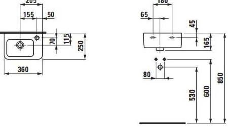 Рукомойник (36х25)  Laufen Pro 8.1695.5.000.106.1