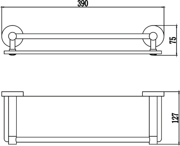 Полка прямая стеклянная 40 см Savol 87 S-408791