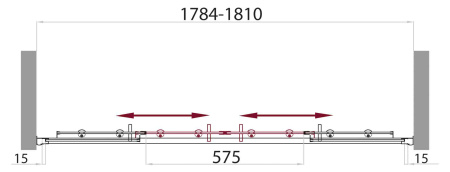 Душевая дверь (180х185) BelBagno UNO-BF-2-180-C-Cr